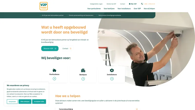 Website van VDP Beveiligingstechnieken B.V.