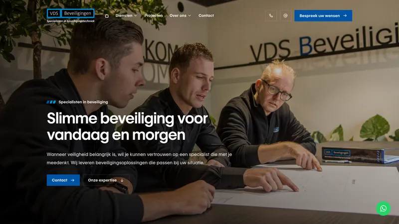 Website van VDS Beveiligingen B.V.