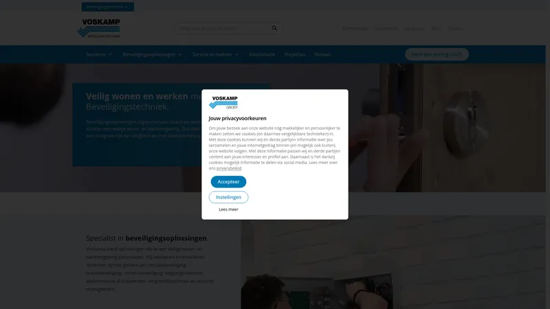 Website van Voskamp Beveiligingstechniek Zwolle BV